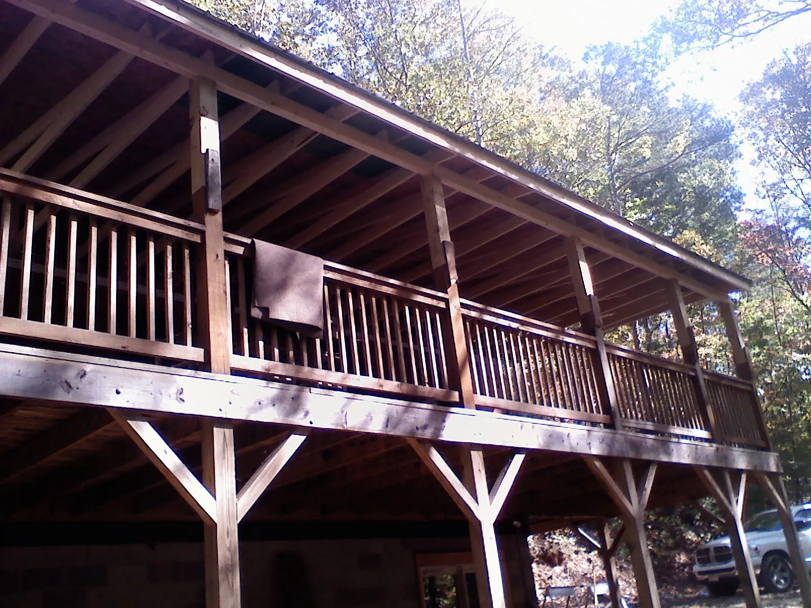Timber framing under a new elevated porch and deck — Roof Leak Repair in Black Mountain by Roofing Brothers